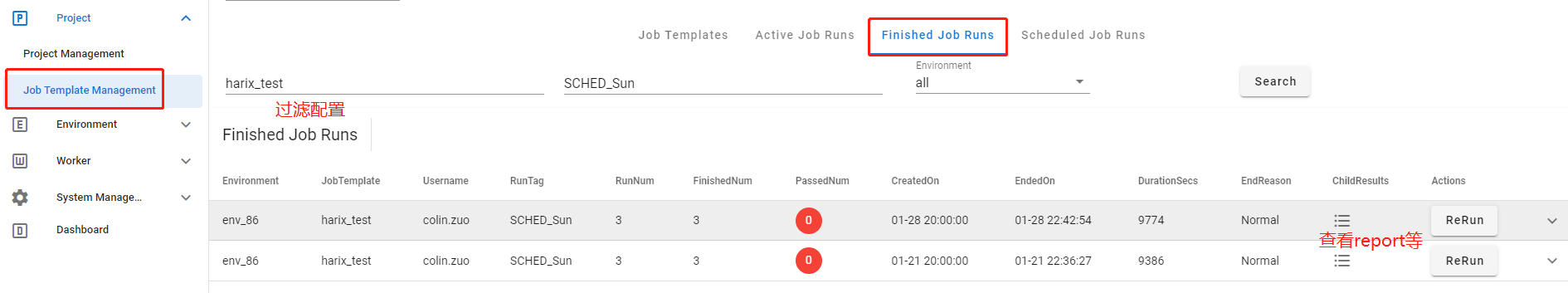 check job run result base